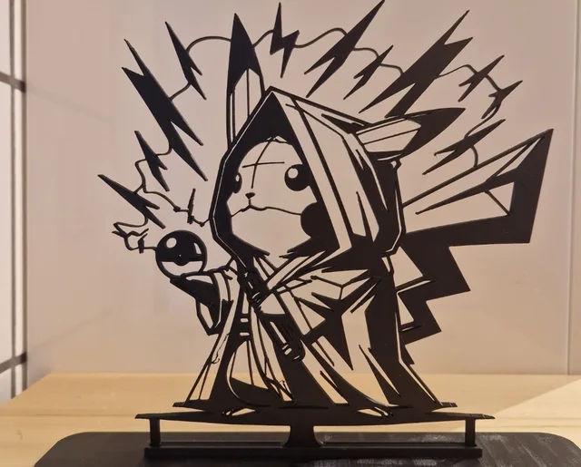 Pikachu Jedi polygones – Low Poly