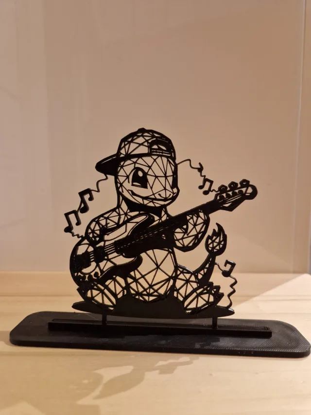 Pikachu jouant de la guitare, modèle géométrique – Low Poly